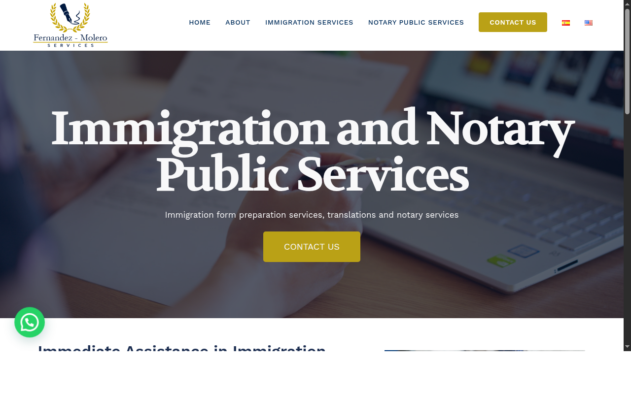 Pro Immigration USA website screenshot
